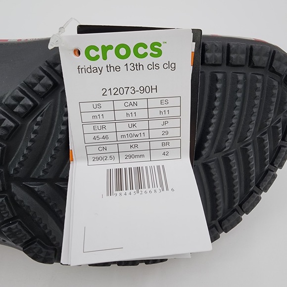 CROCS Friday The 13th Classic Clogs Mens Size 11 Jason Vorhees Shoes NEW in Box - Picture 11 of 14